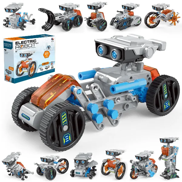 Kids STEM Toy Set 12 in 1 DIY Creative Electric-Solar Energy Robot Kit