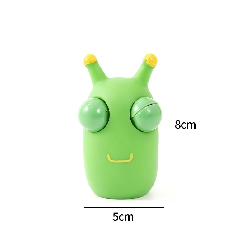 Funny Eyeball || Mini Stress Relief Worm Toy Silicone & PU Decompression Ornament with Music for Kids