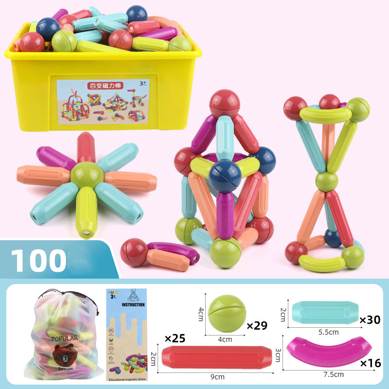 Strong Magnetic Stick Toys Set for Children's Brain Development (100pcs)