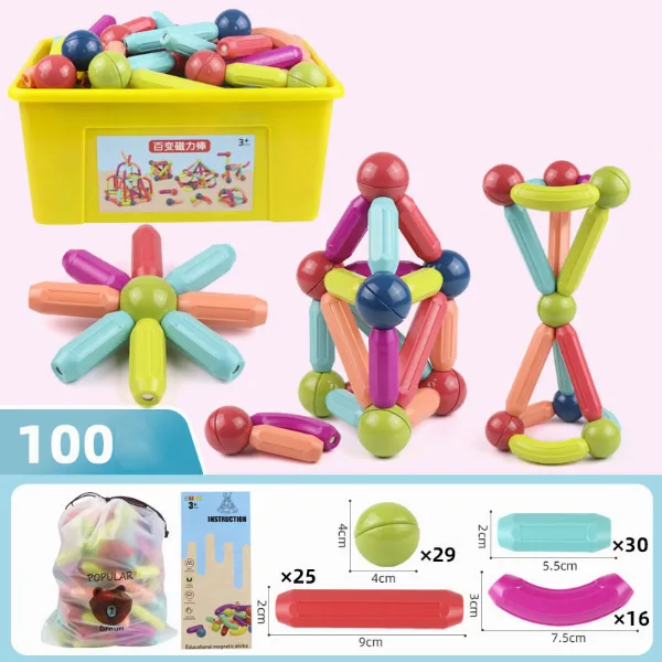 Strong Magnetic Stick Toys Set for Children's Brain Development (100pcs)