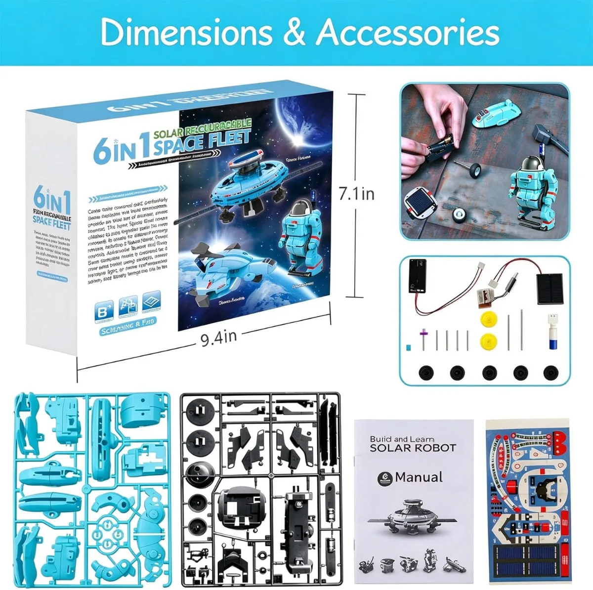 6-in-1 Solar Robot Building Kit for Boys Aged 8-13 || Educational Robotic Toys for Kids || Science Kits STEM Toys Birthday Gifts for 8 9 10 11 12 Years Old Boys Girls Teens (Copy)